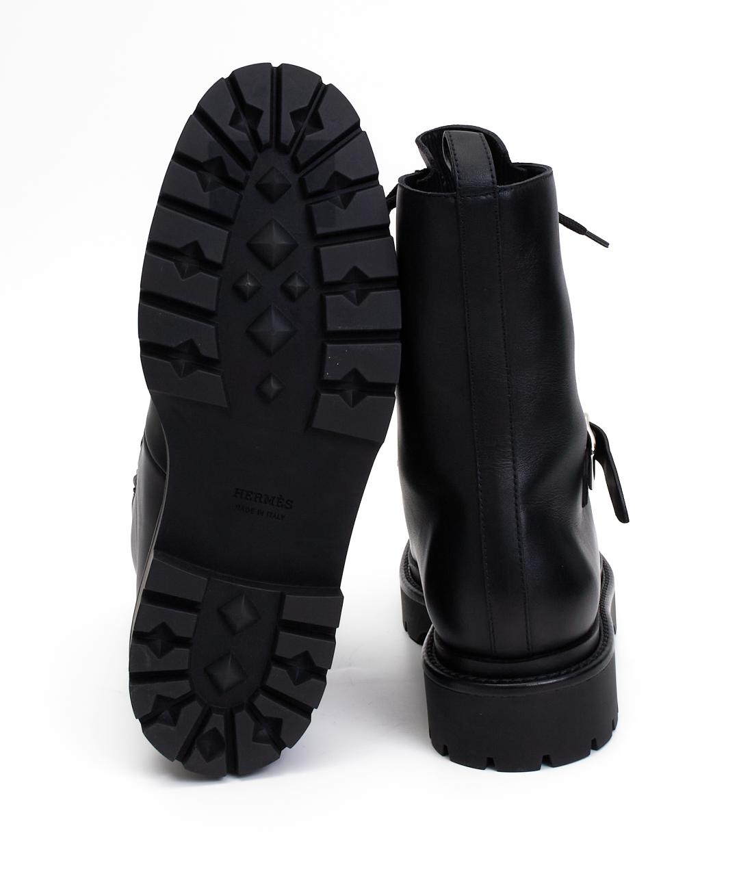 HERMES Черные кожаные ботинки, фото 6