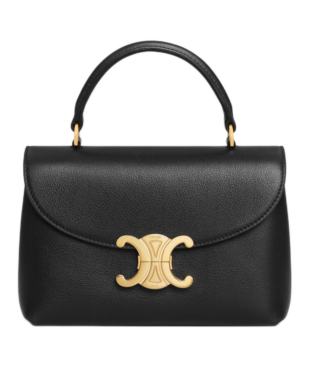CELINE Черная кожаная сумка через плечо, фото 1