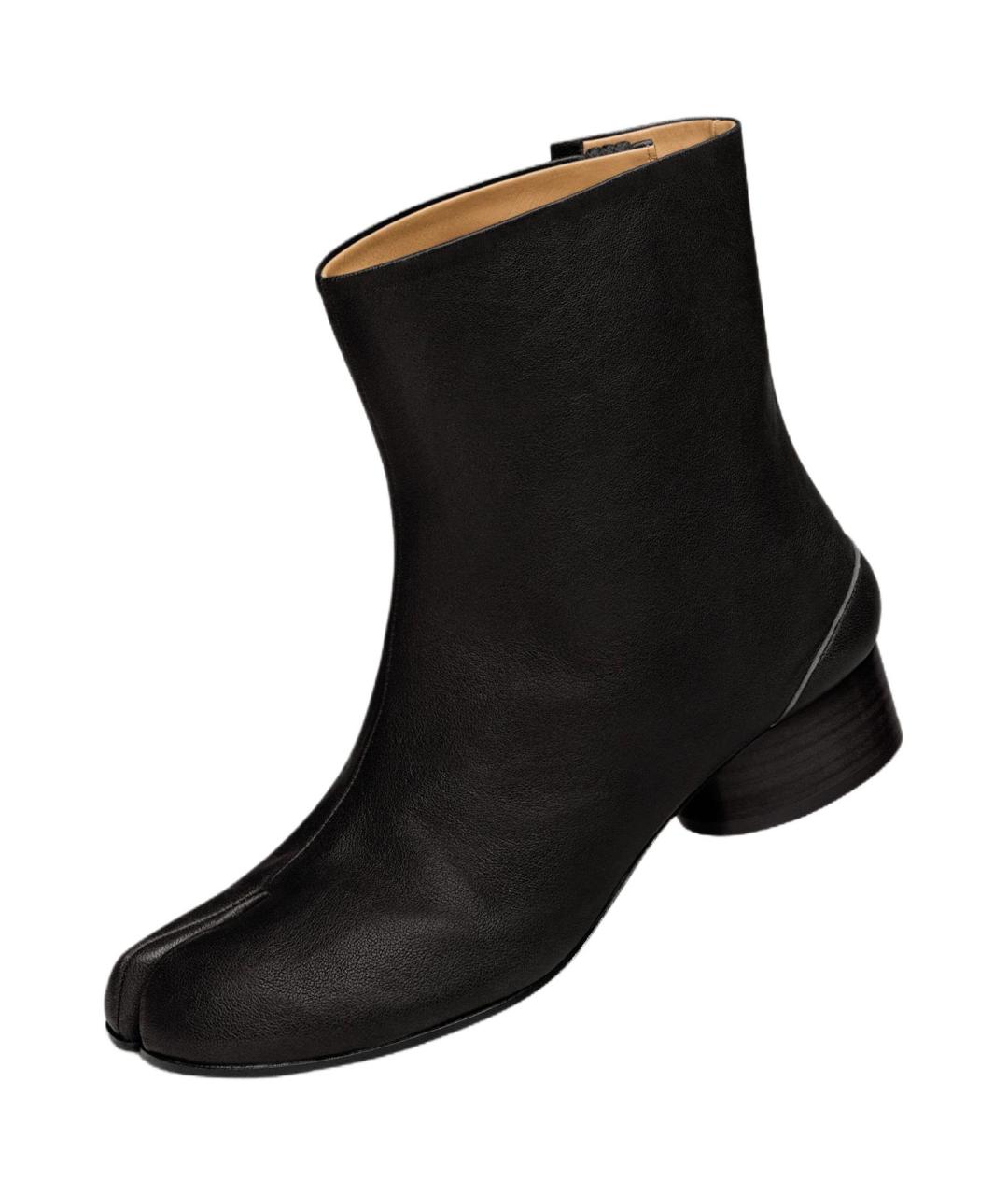 MAISON MARGIELA Черные кожаные высокие ботинки, фото 3