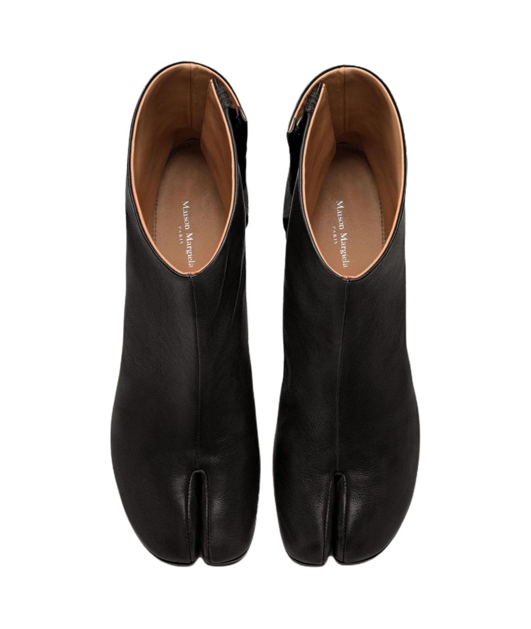 MAISON MARGIELA Черные кожаные высокие ботинки, фото 4