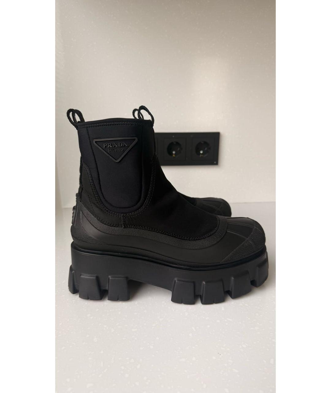 PRADA Черные синтетические полусапоги, фото 5