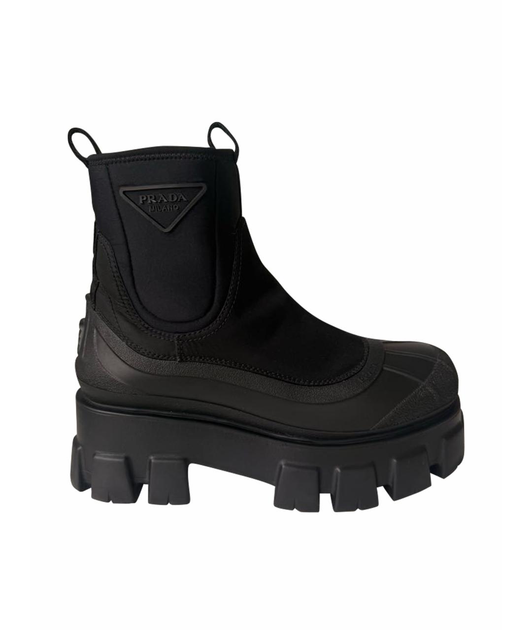 PRADA Черные синтетические полусапоги, фото 1