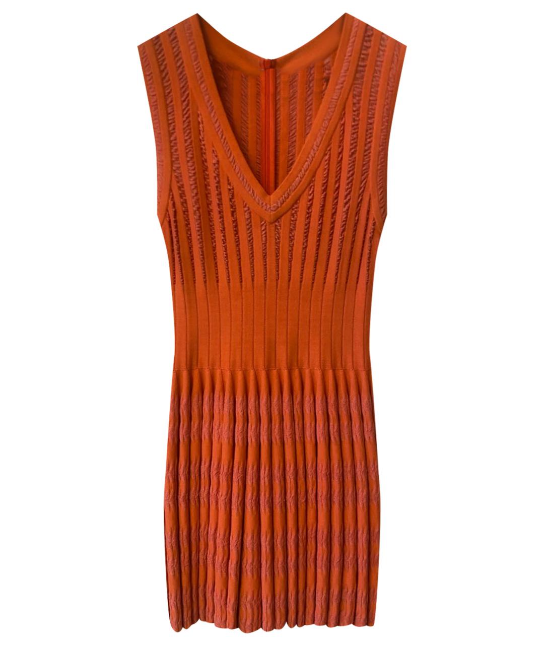 ALAIA Коралловое вискозное коктейльное платье, фото 1