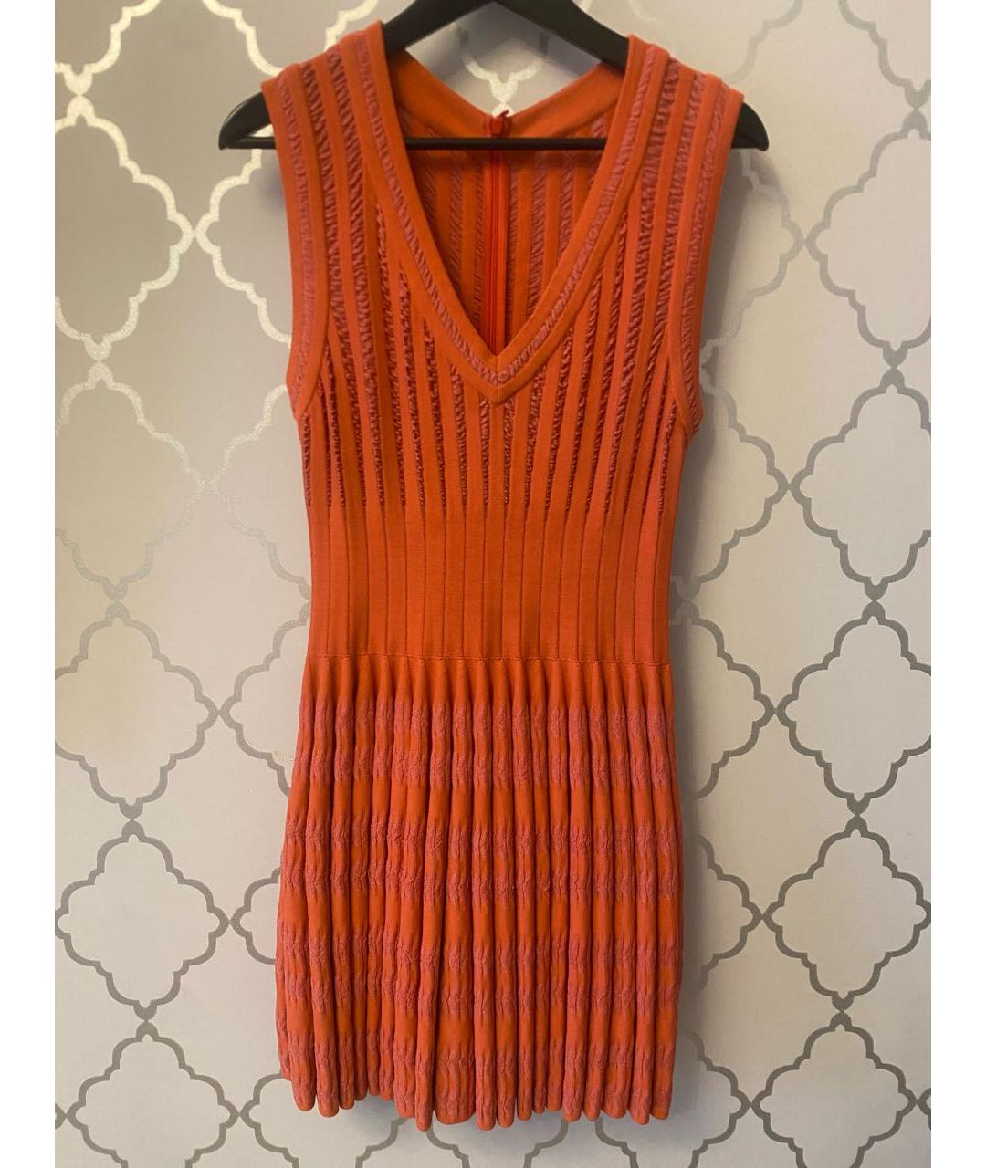 ALAIA Коралловое вискозное коктейльное платье, фото 5