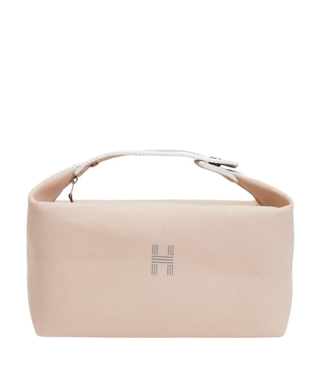 HERMES Бежевая тканевая косметичка, фото 1
