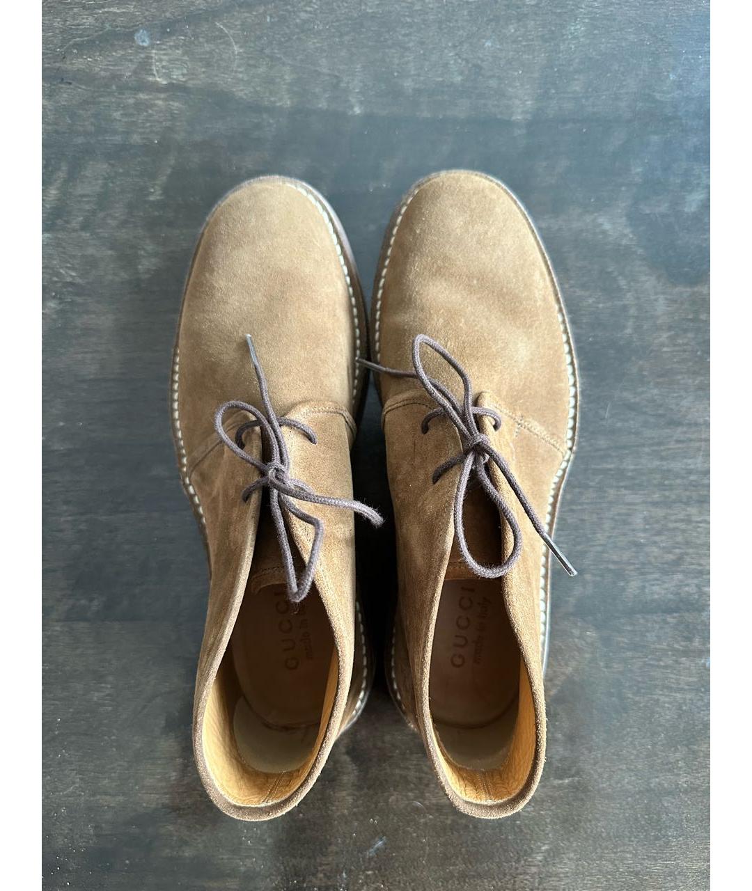 GUCCI Коричневые замшевые высокие ботинки, фото 3