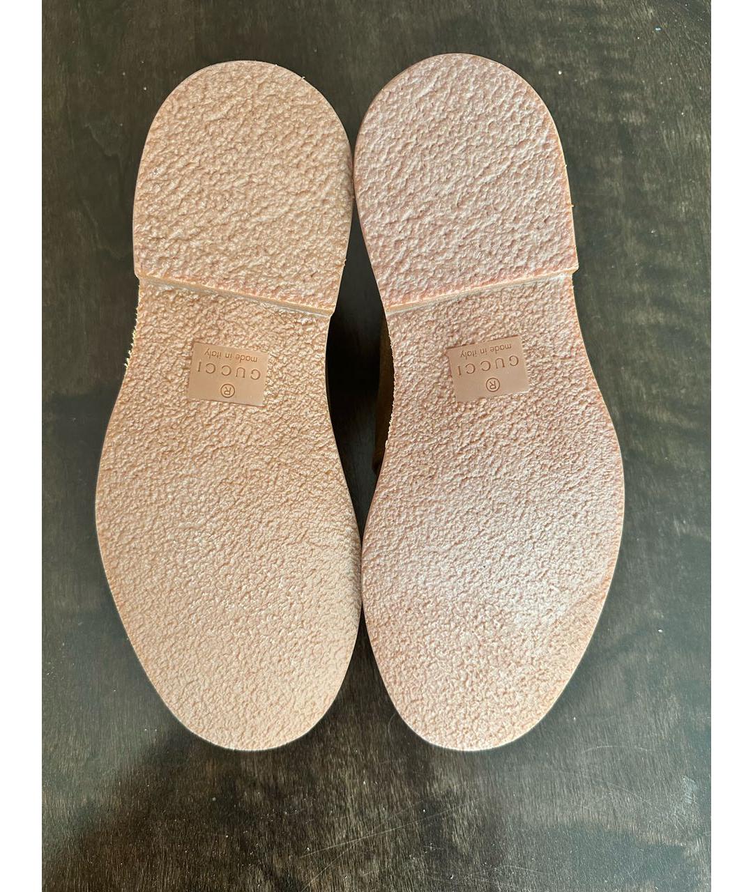 GUCCI Коричневые замшевые высокие ботинки, фото 7