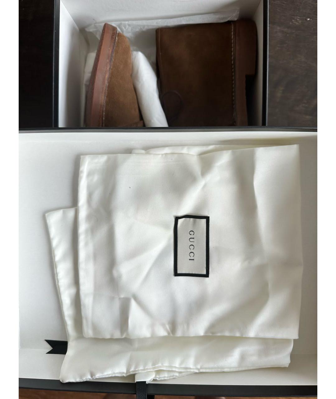 GUCCI Коричневые замшевые высокие ботинки, фото 5