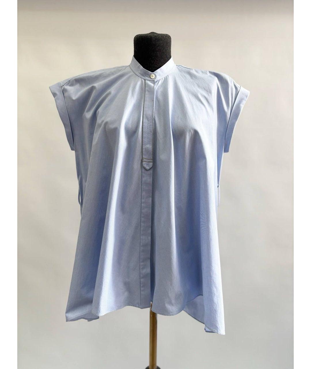 BRUNELLO CUCINELLI Синяя хлопковая рубашка, фото 7