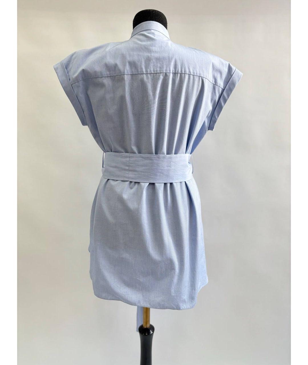 BRUNELLO CUCINELLI Синяя хлопковая рубашка, фото 8