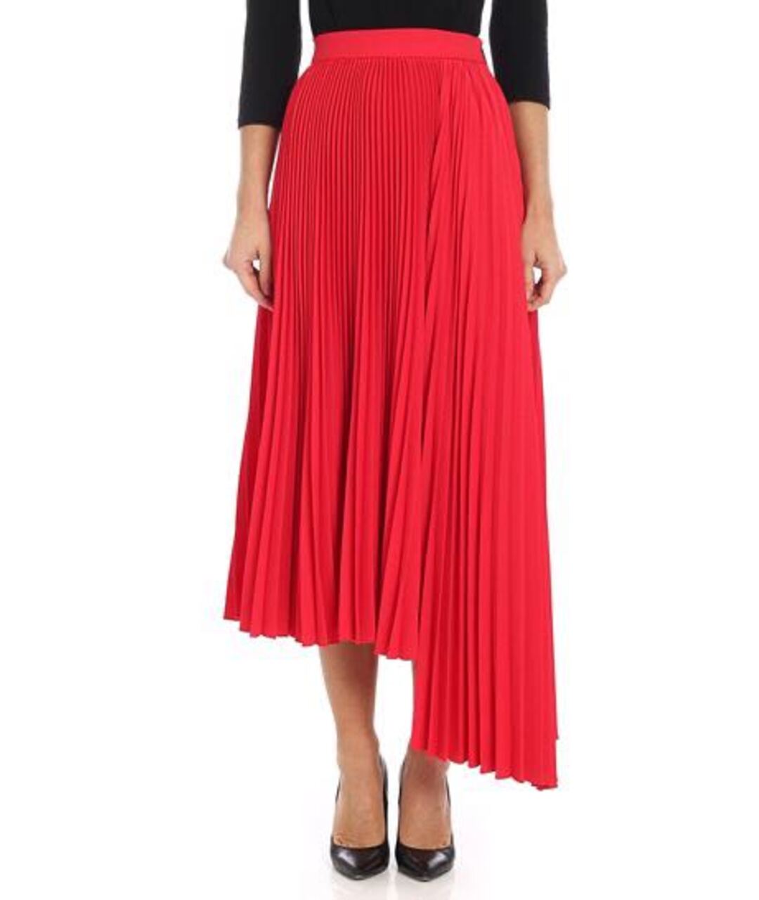 MSGM Красная полиэстеровая юбка миди, фото 5