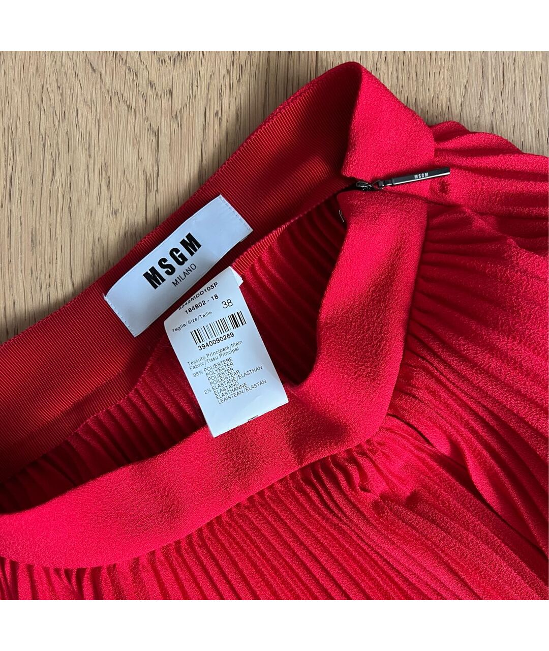 MSGM Красная полиэстеровая юбка миди, фото 4