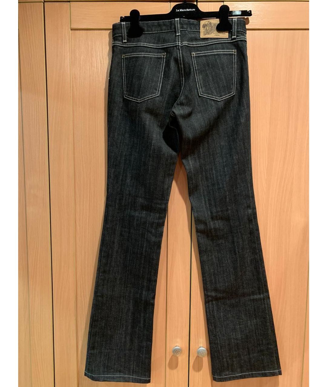 LOUIS VUITTON PRE-OWNED Черные хлопковые джинсы клеш, фото 2