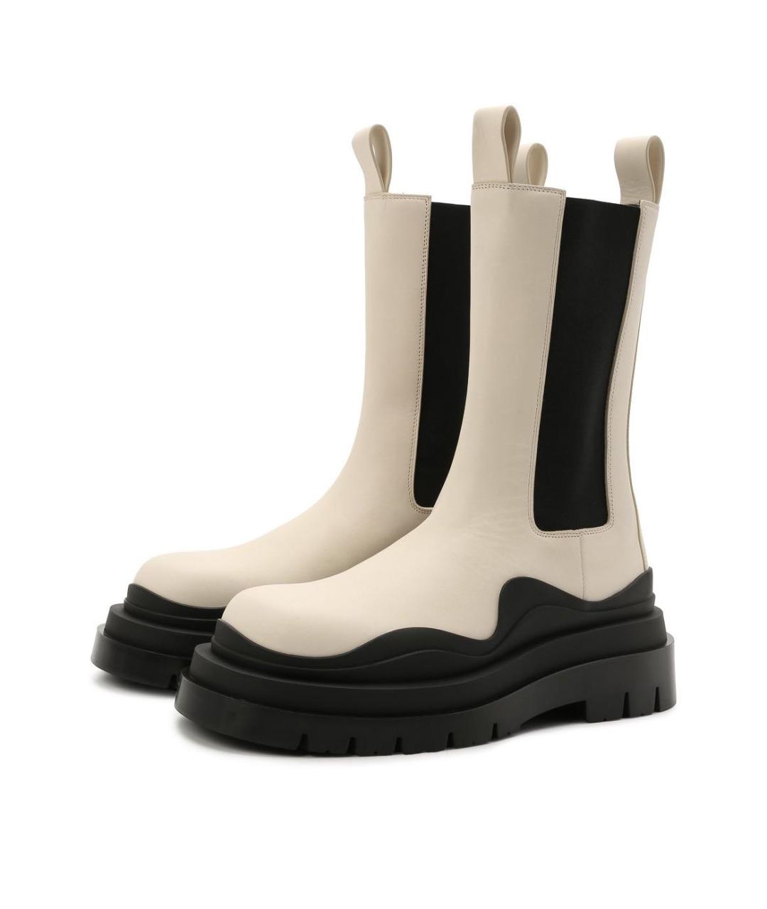 BOTTEGA VENETA Бежевые кожаные ботинки, фото 2