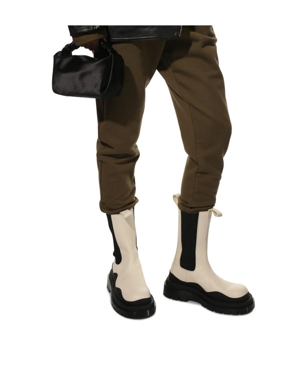 BOTTEGA VENETA Бежевые кожаные ботинки, фото 3