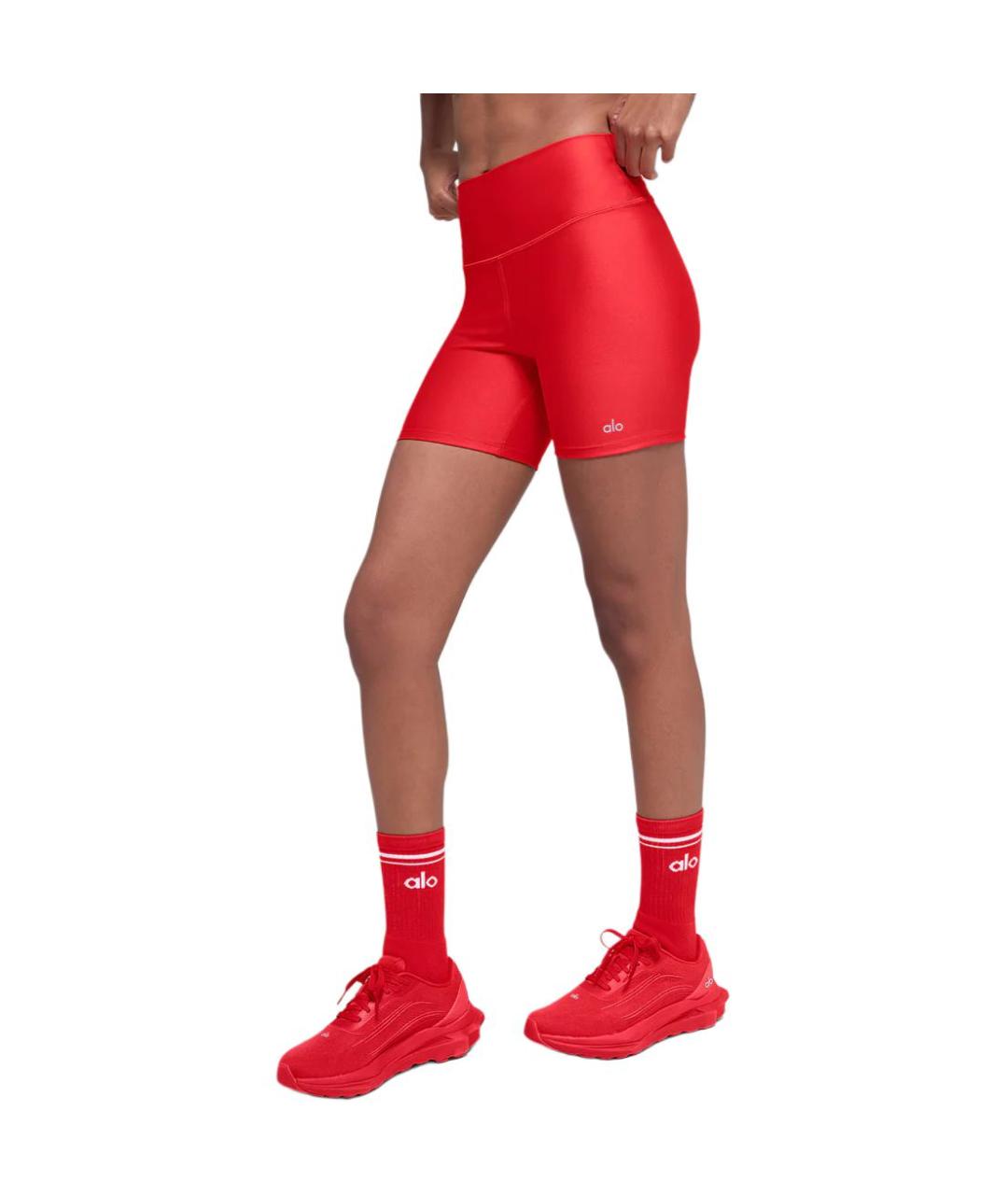 ALO YOGA Красные полиамидовые спортивные брюки и шорты, фото 2