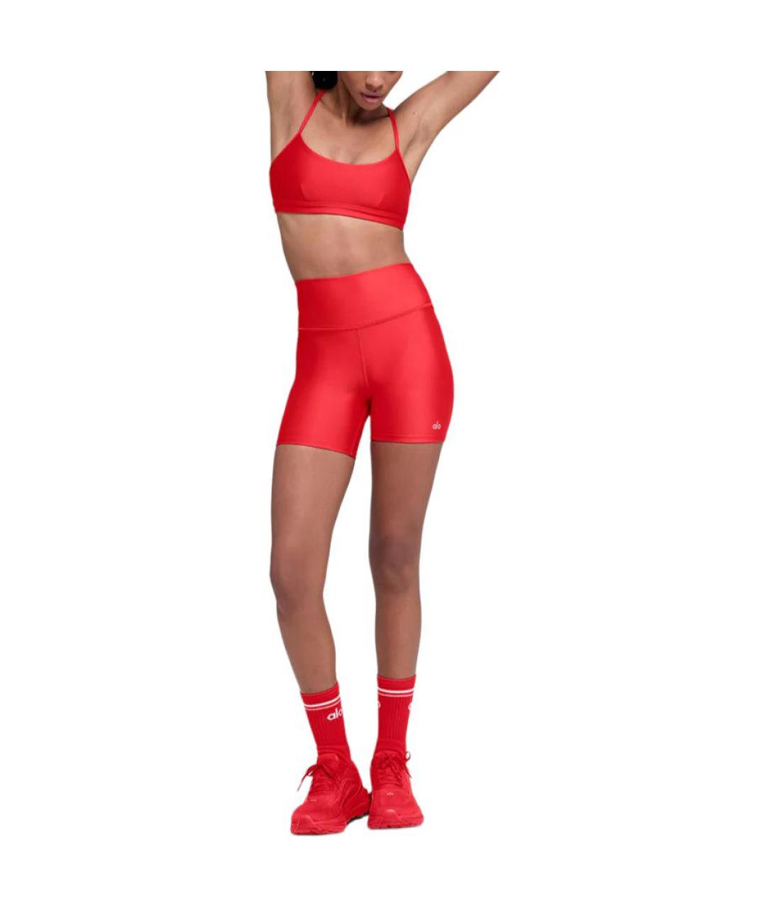 ALO YOGA Красные полиамидовые спортивные брюки и шорты, фото 4