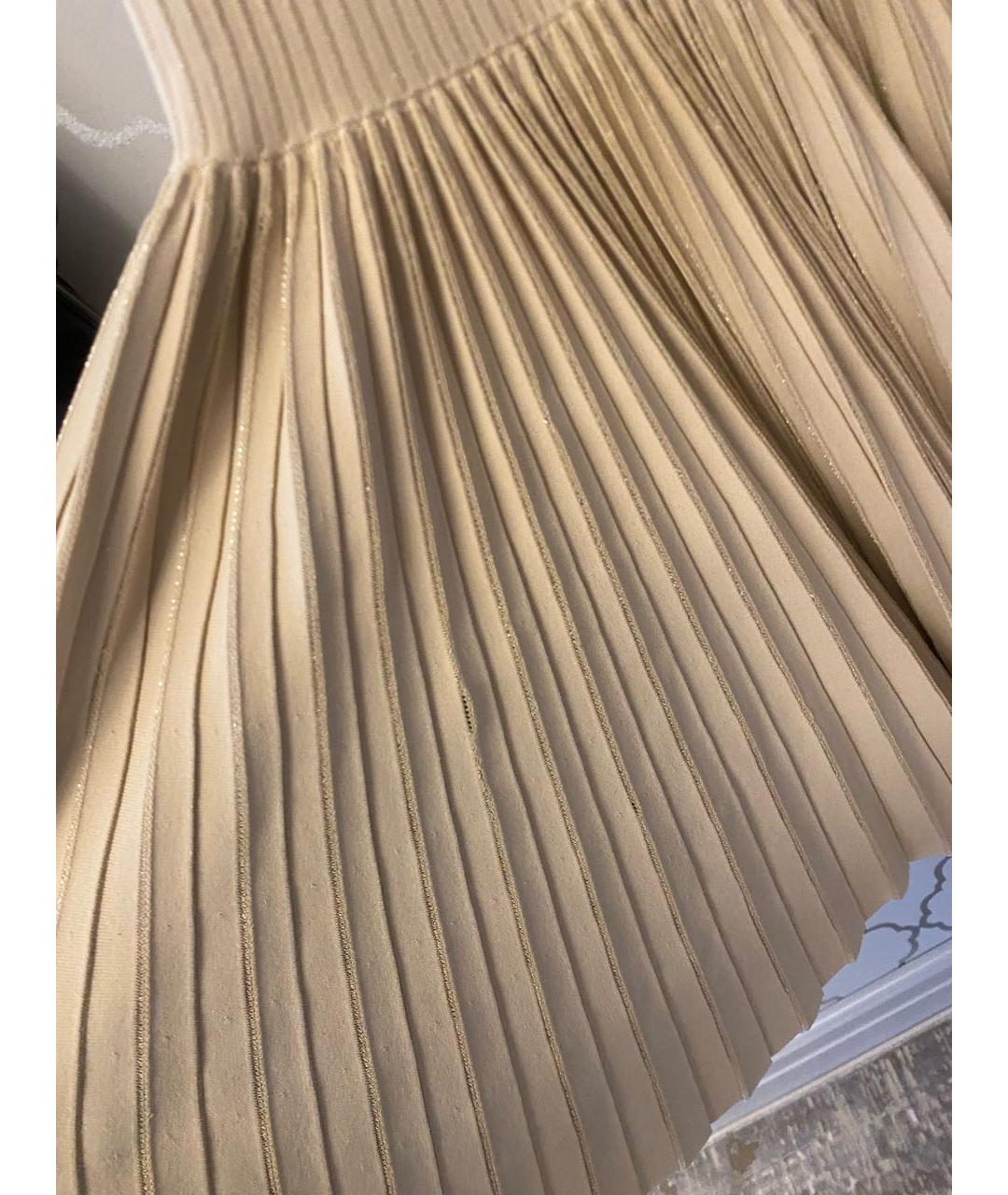 ALAIA Бежевое вискозное коктейльное платье, фото 4