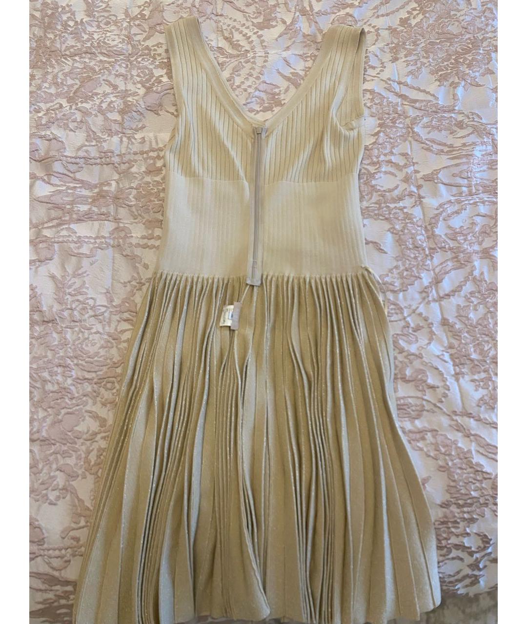 ALAIA Бежевое вискозное коктейльное платье, фото 3