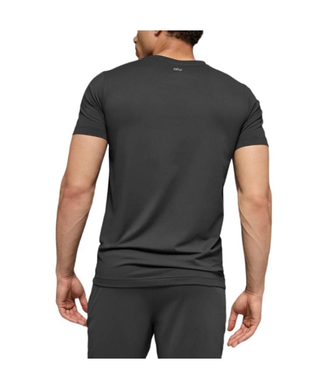 ALO YOGA Антрацитовая футболка, фото 2