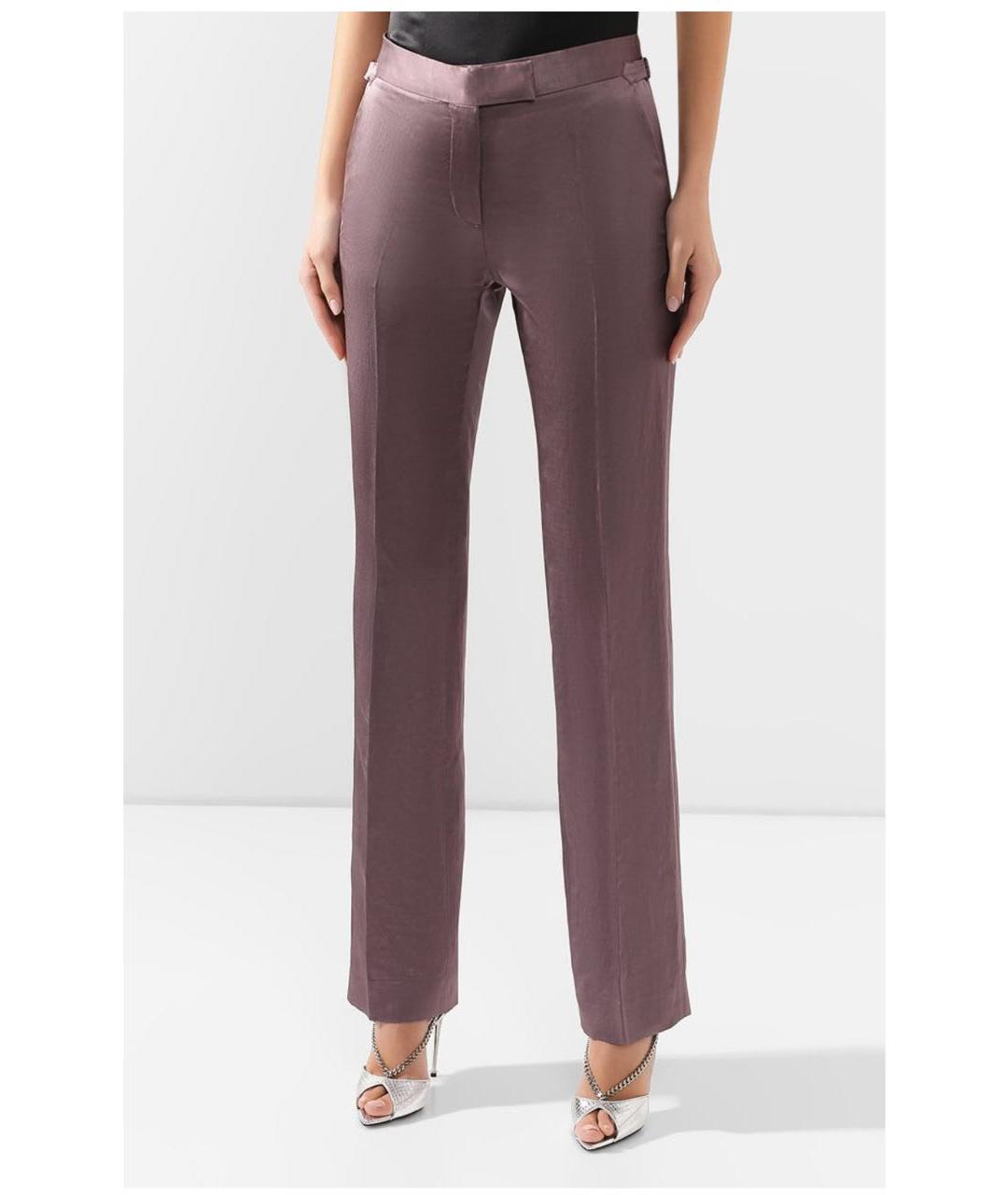 TOM FORD Коричневые вискозные прямые брюки, фото 3