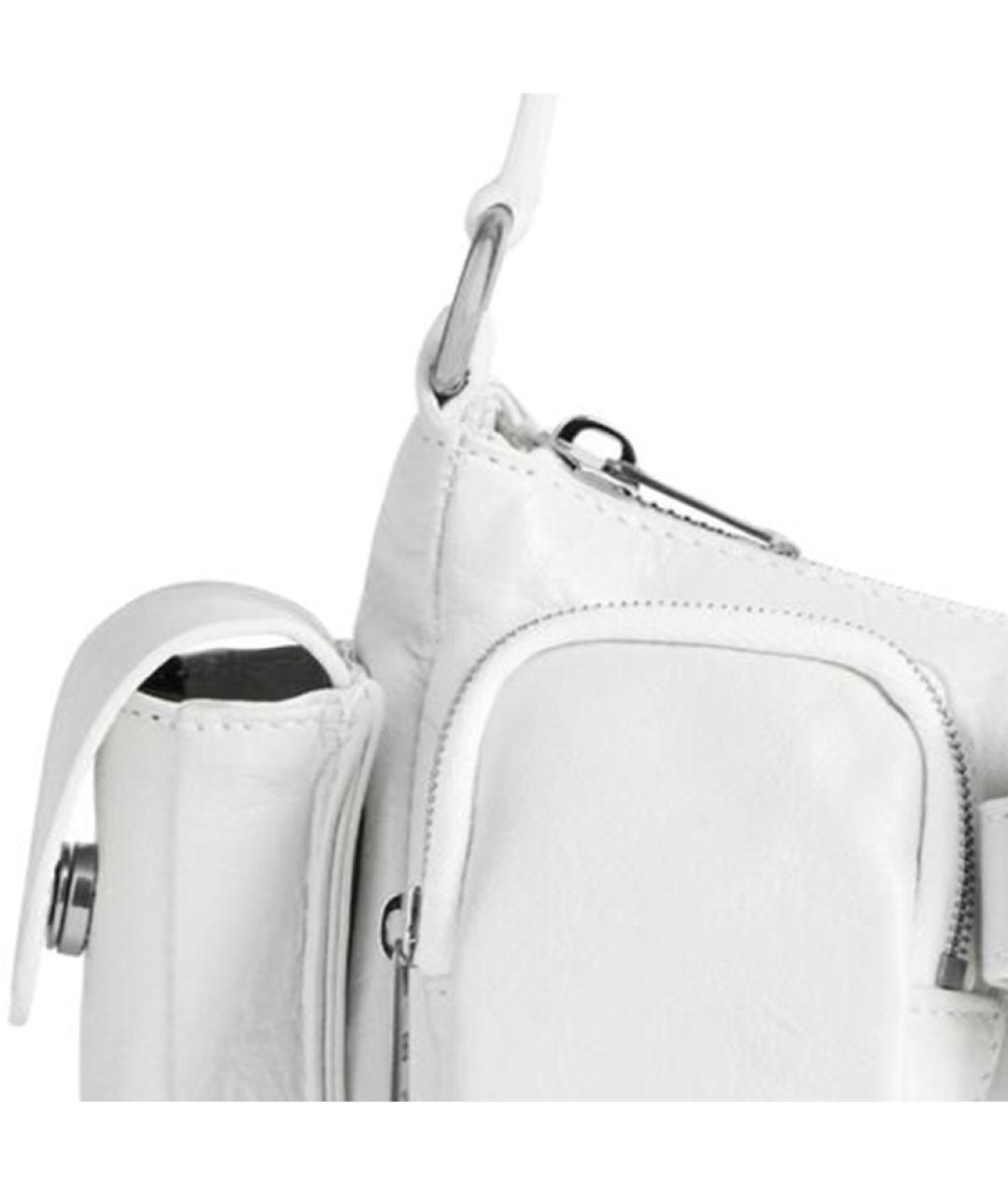 BALENCIAGA Белая кожаная сумка через плечо, фото 5