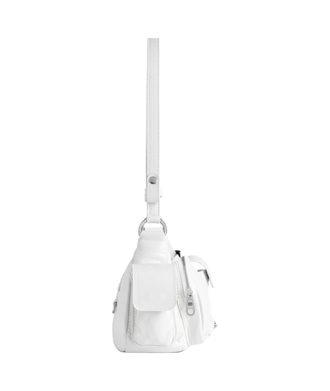 BALENCIAGA Белая кожаная сумка через плечо, фото 3