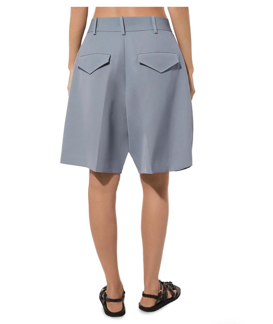 JIL SANDER Голубые шерстяные шорты, фото 5