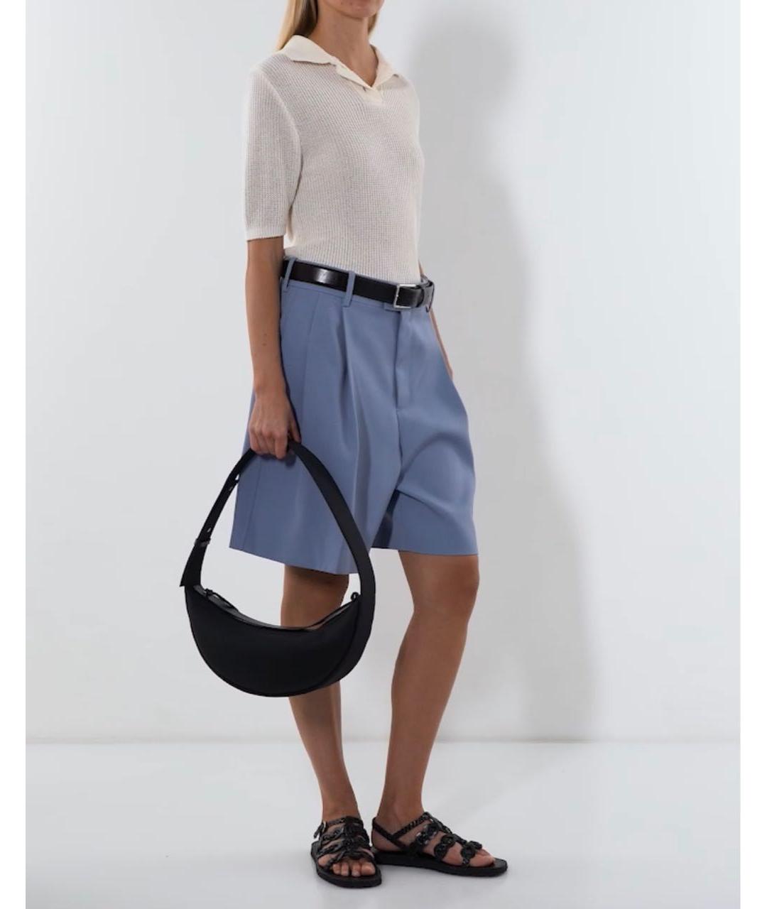 JIL SANDER Голубые шерстяные шорты, фото 7