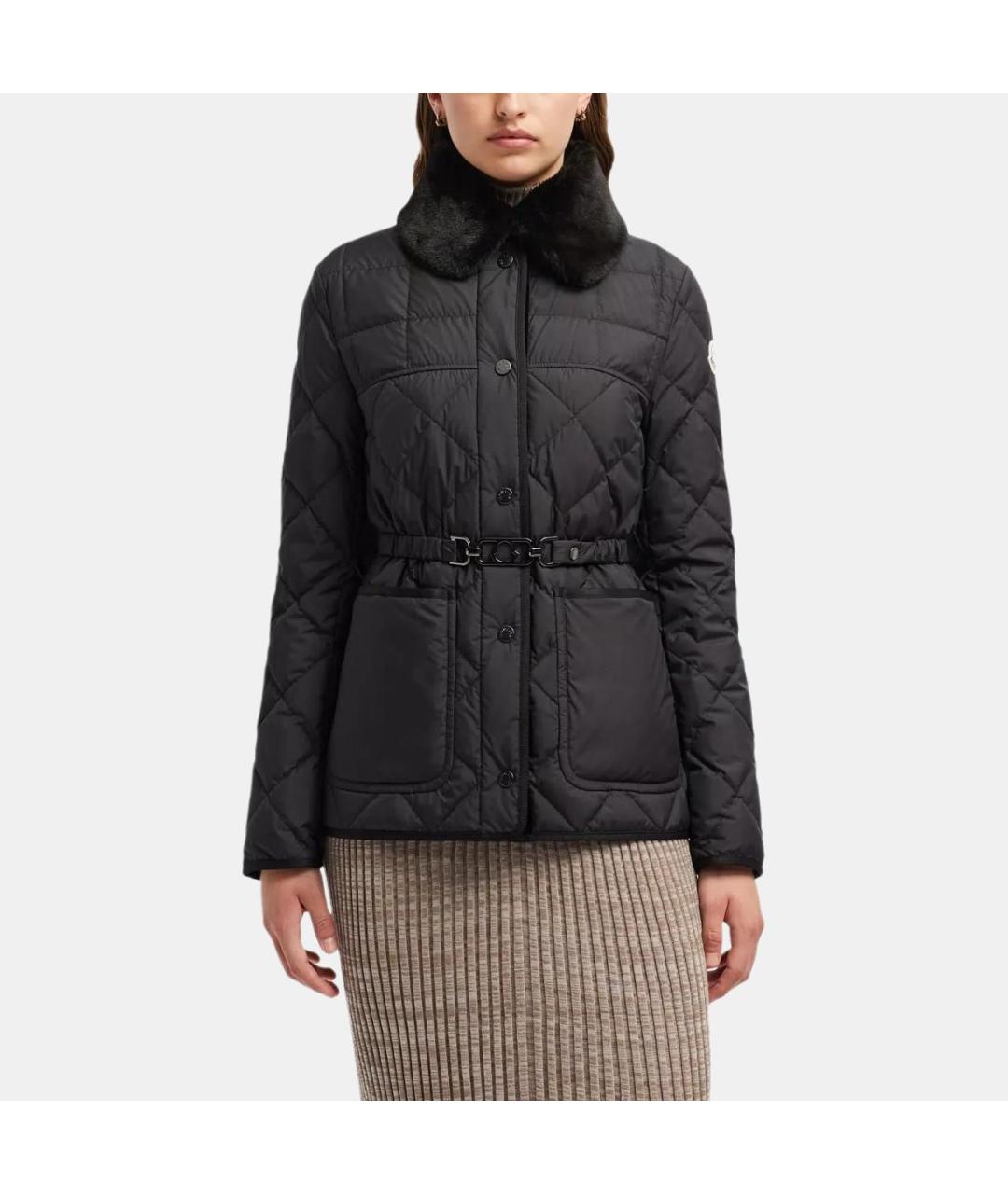 MONCLER Черный пуховик, фото 2