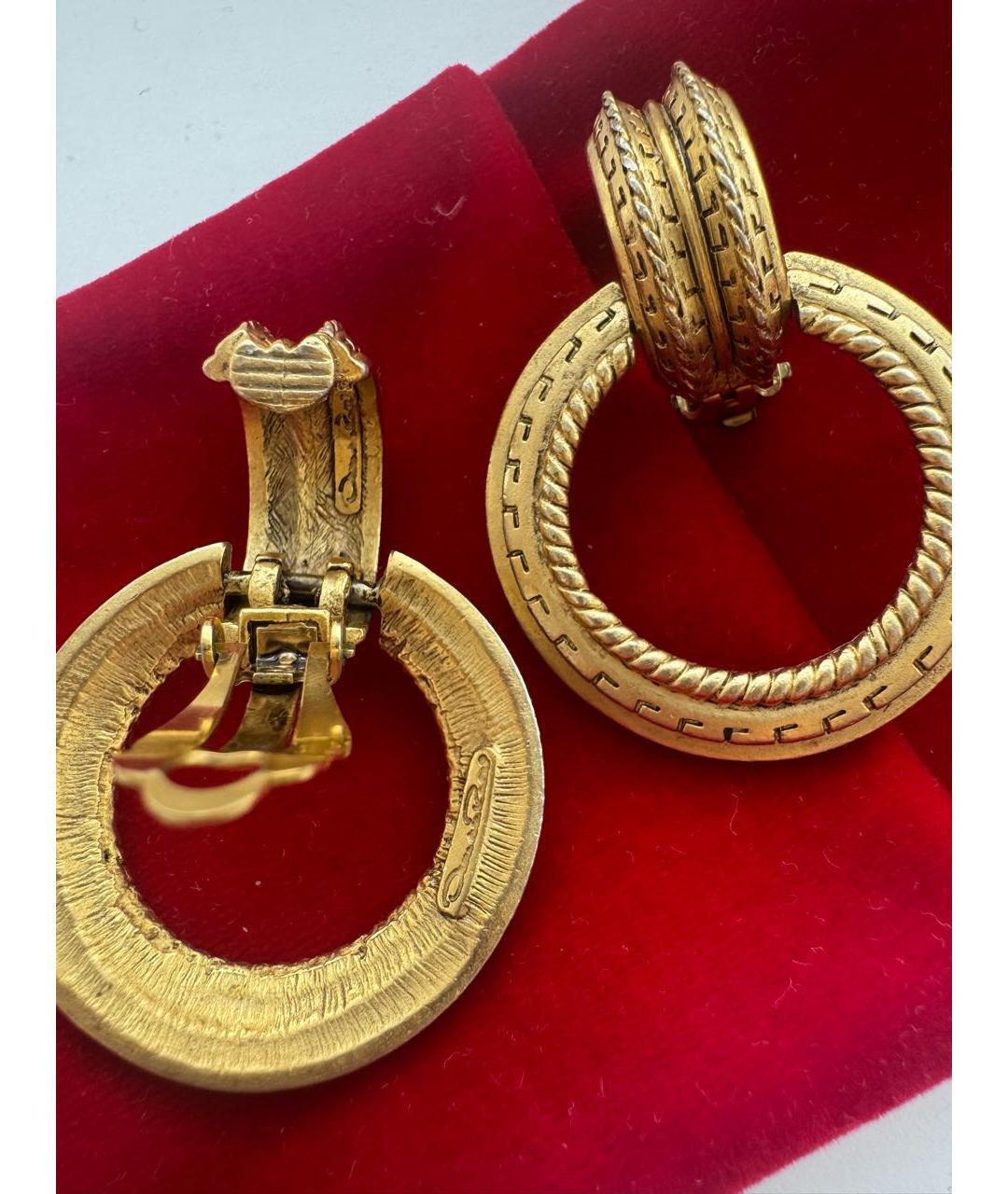 OSCAR DE LA RENTA Золотые позолоченные клипсы, фото 3