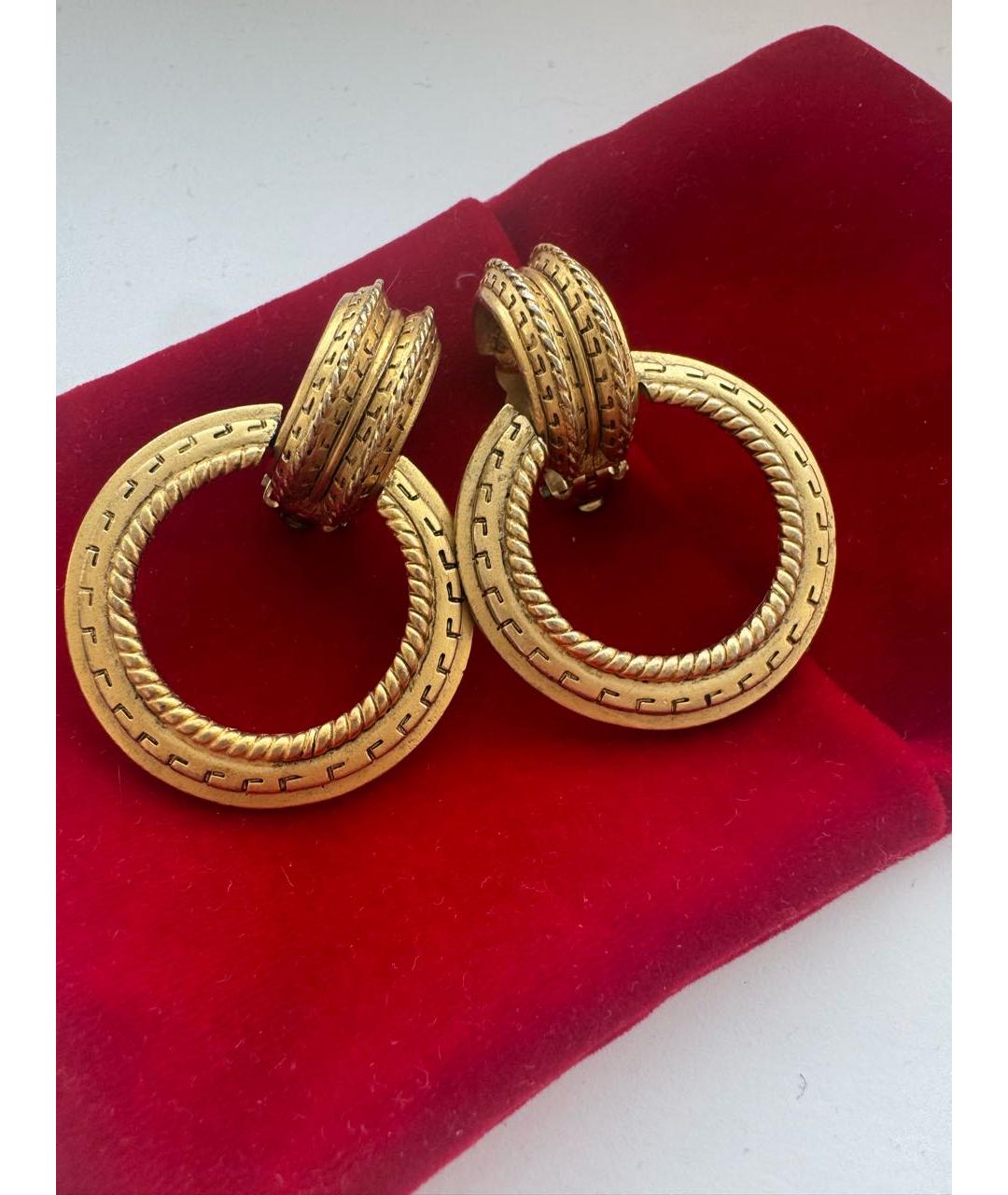 OSCAR DE LA RENTA Золотые позолоченные клипсы, фото 5