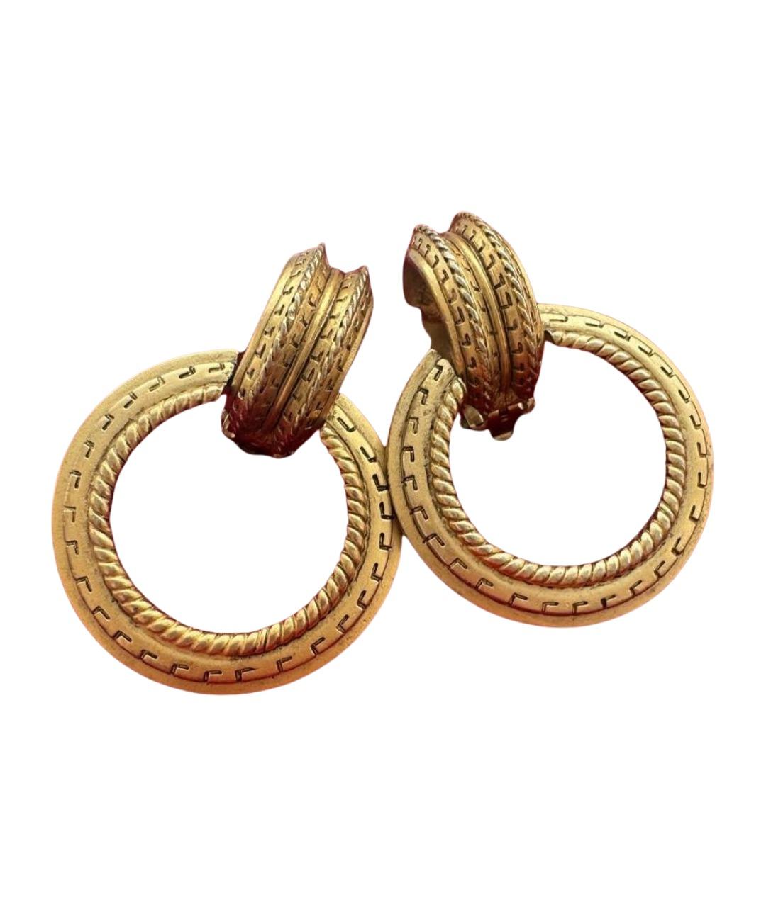 OSCAR DE LA RENTA Золотые позолоченные клипсы, фото 1