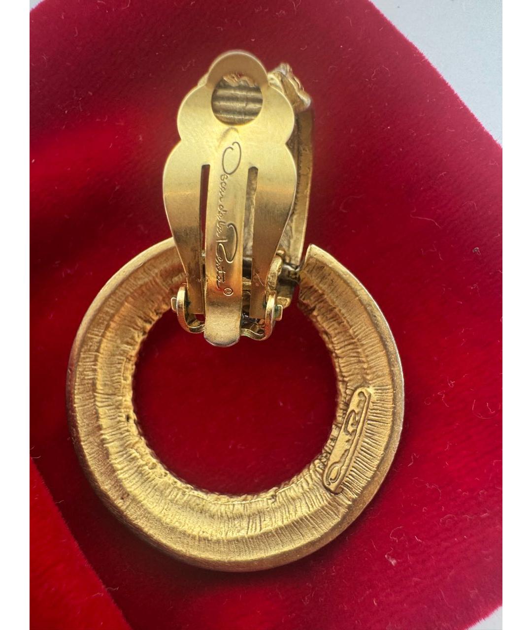OSCAR DE LA RENTA Золотые позолоченные клипсы, фото 6