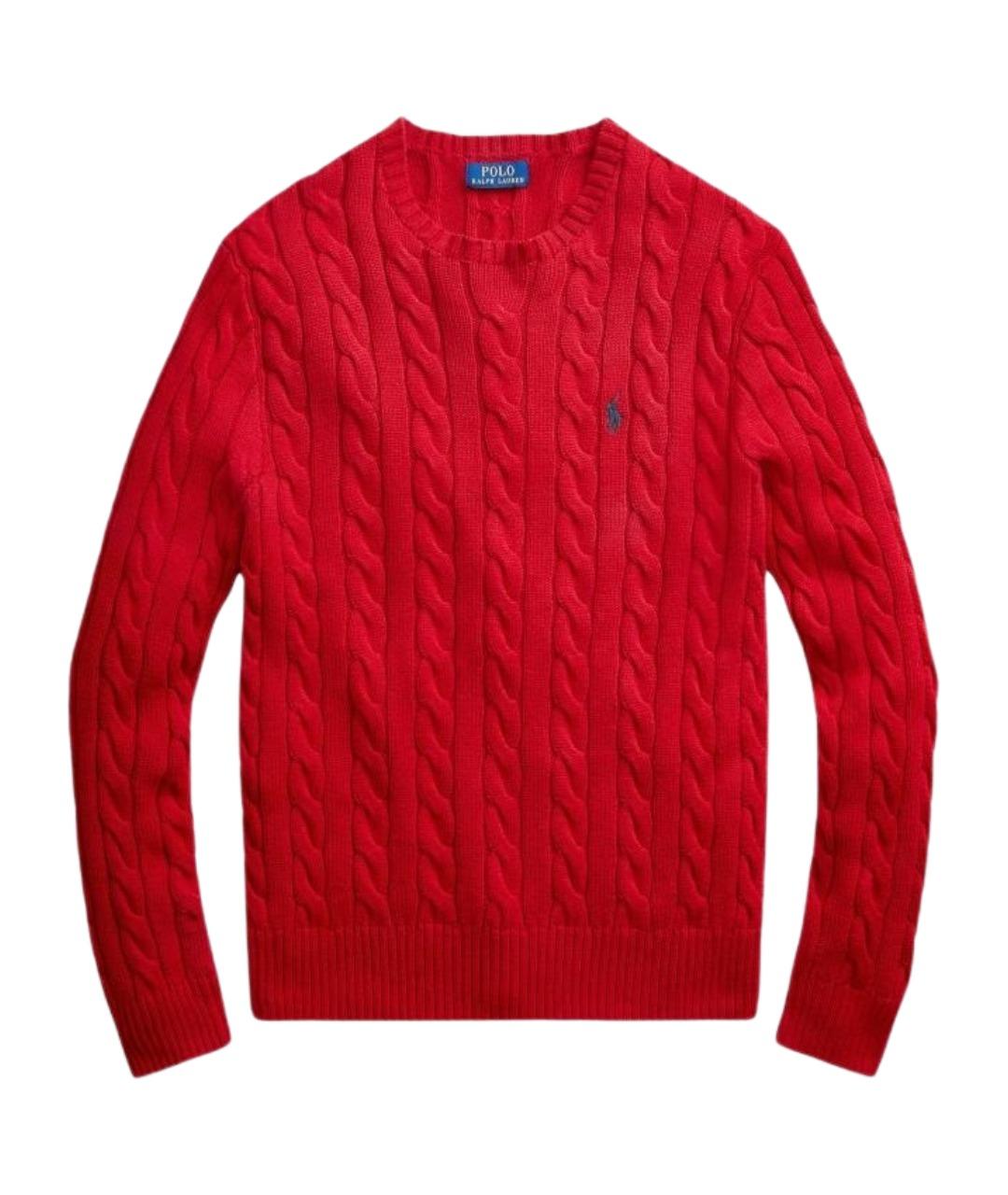 POLO RALPH LAUREN Красный хлопковый джемпер / свитер, фото 1