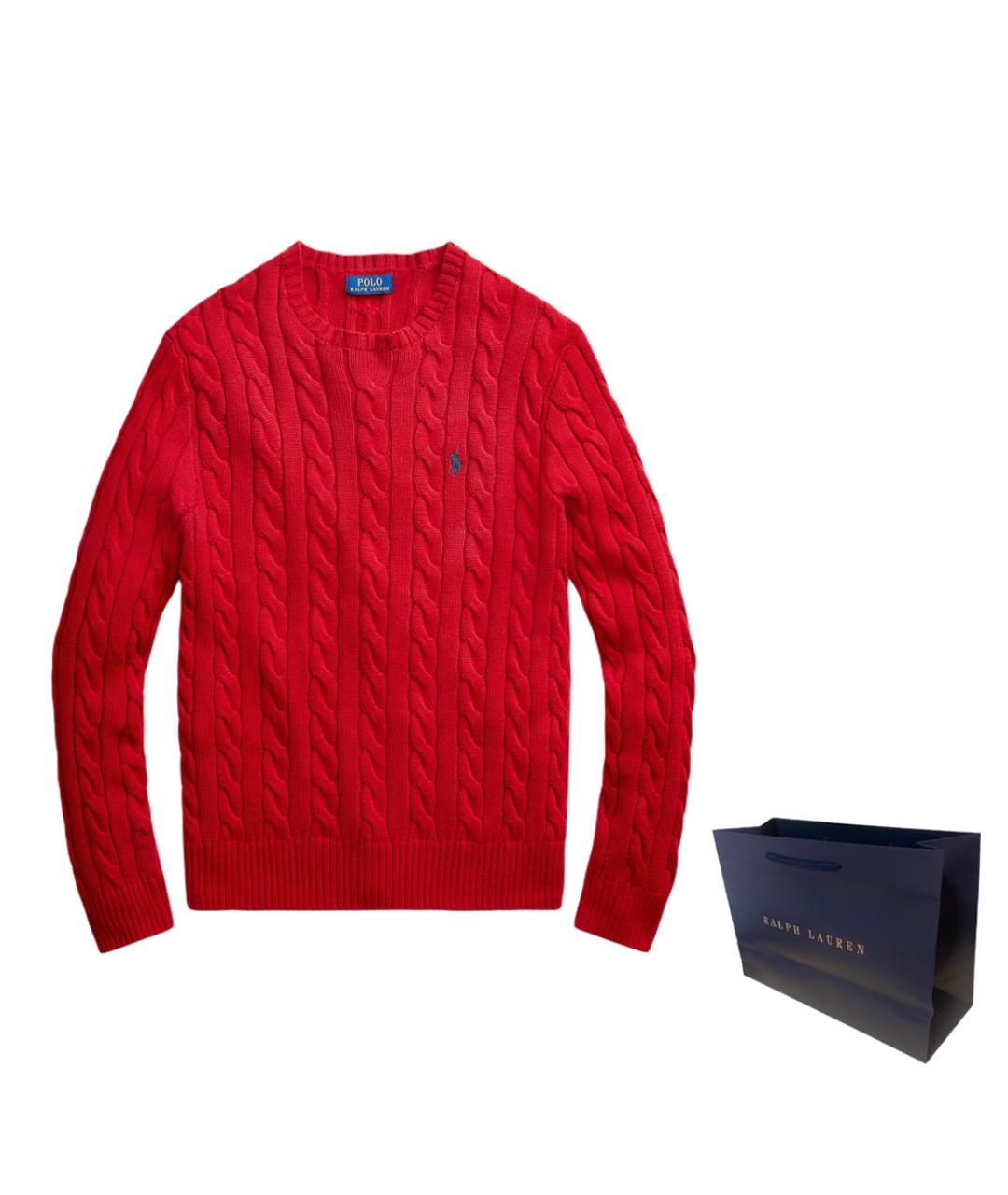 POLO RALPH LAUREN Красный хлопковый джемпер / свитер, фото 2