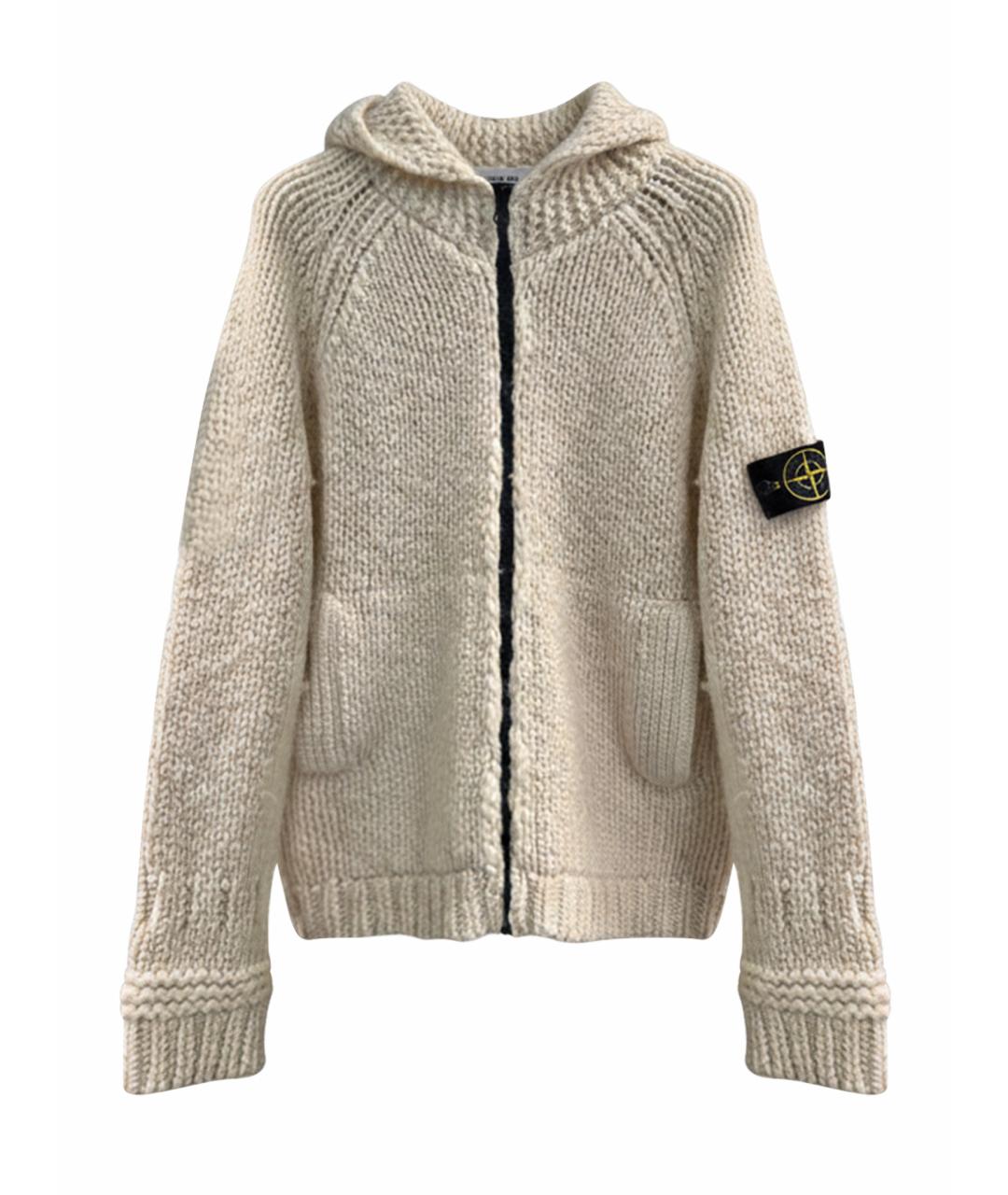 STONE ISLAND Белый шерстяной кардиган, фото 1