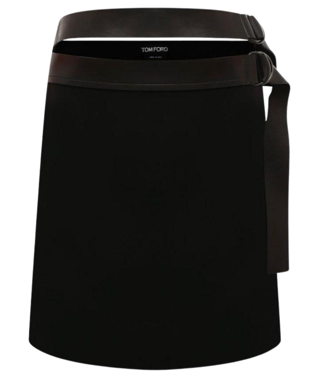 TOM FORD Черная шерстяная юбка мини, фото 1