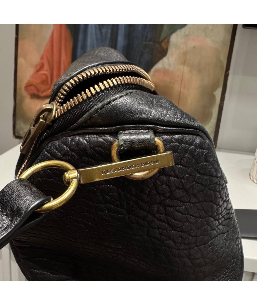 ALEXANDER WANG Черная кожаная сумка через плечо, фото 4