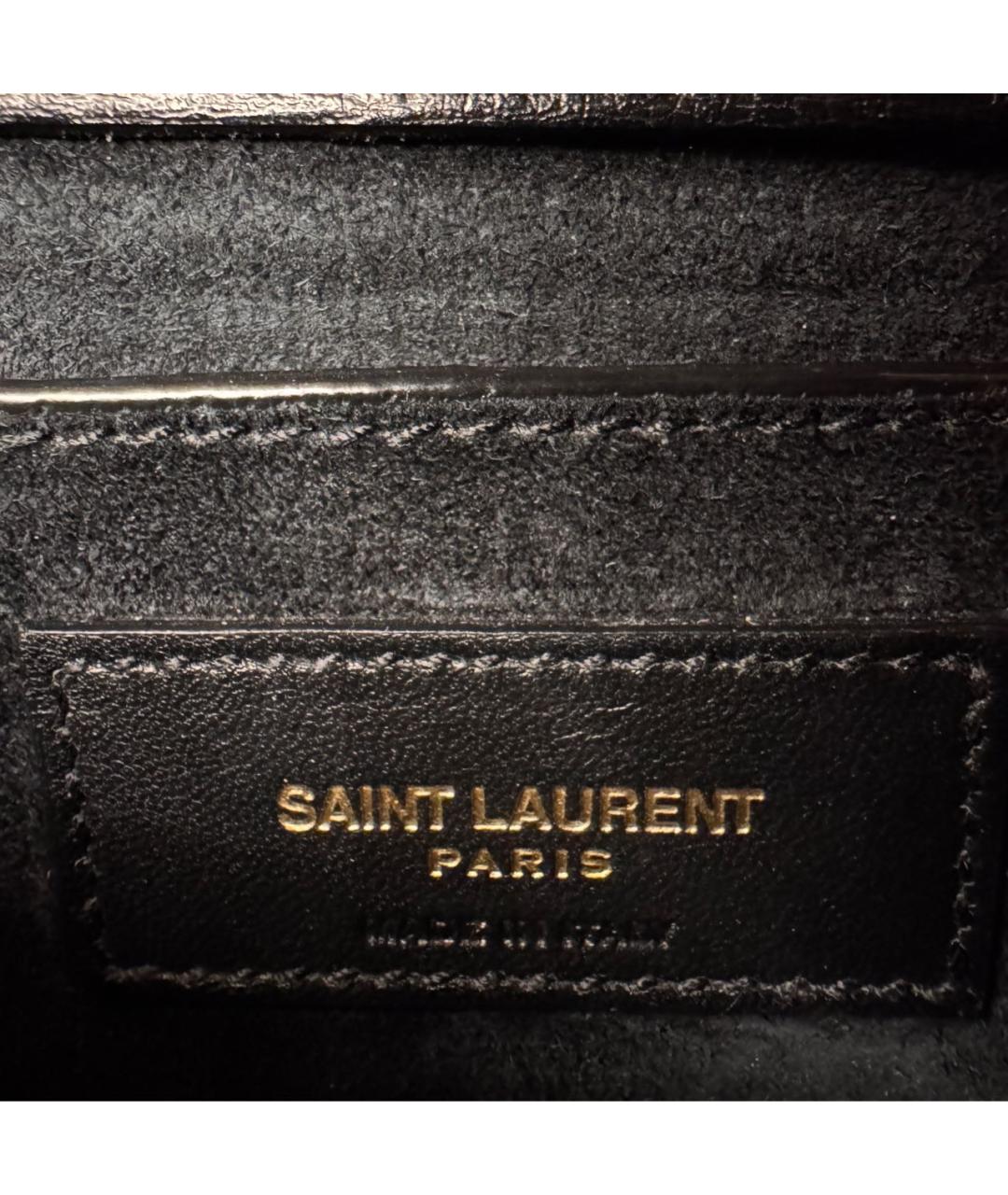 SAINT LAURENT Черная кожаная сумка через плечо, фото 6