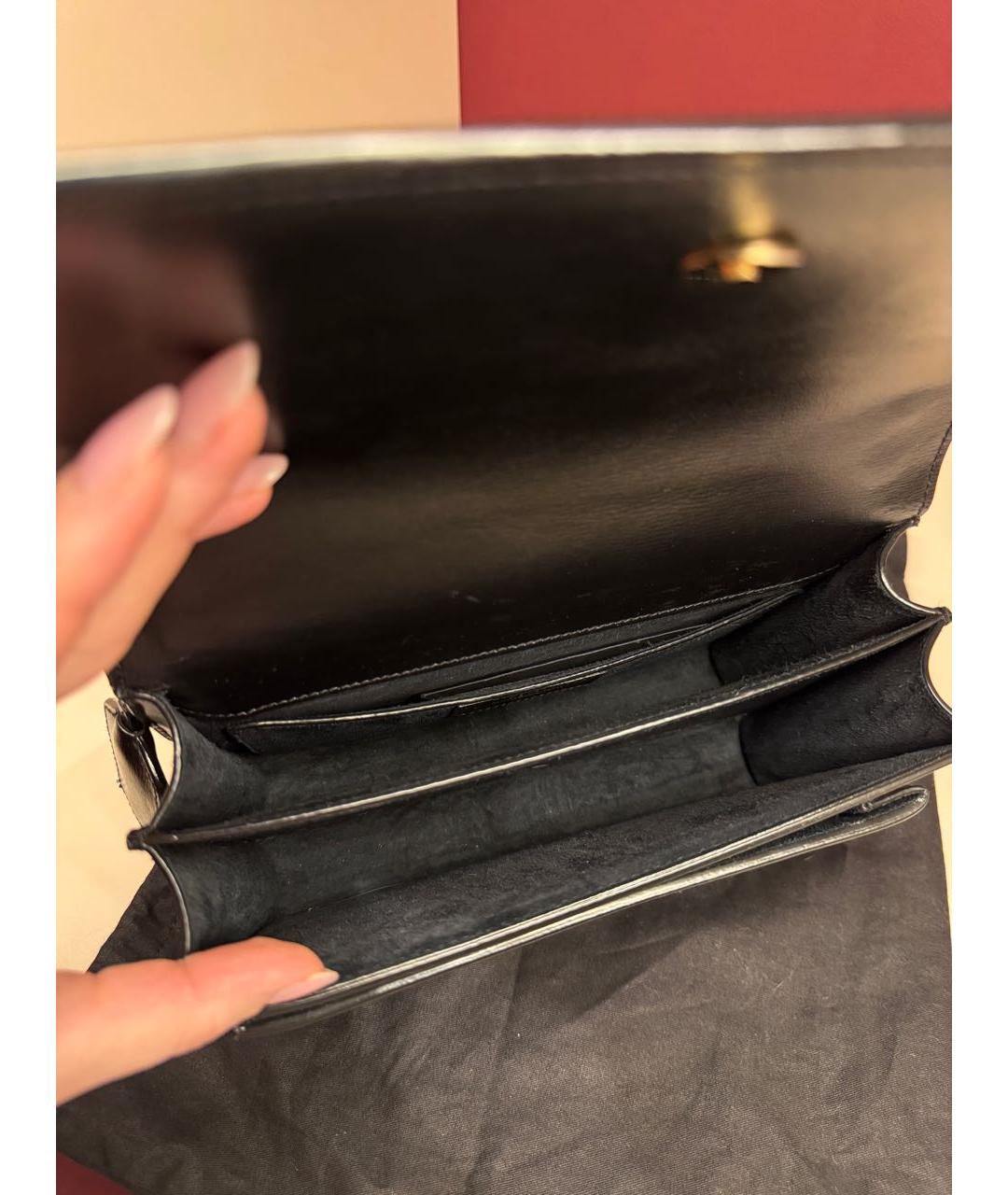 SAINT LAURENT Черная кожаная сумка через плечо, фото 4