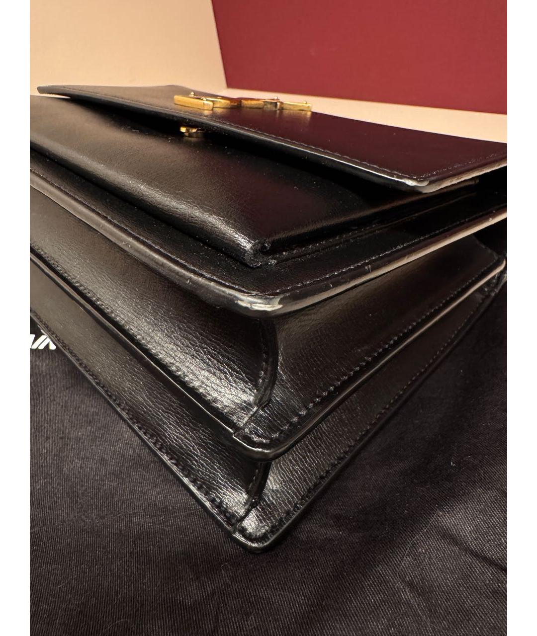 SAINT LAURENT Черная кожаная сумка через плечо, фото 8