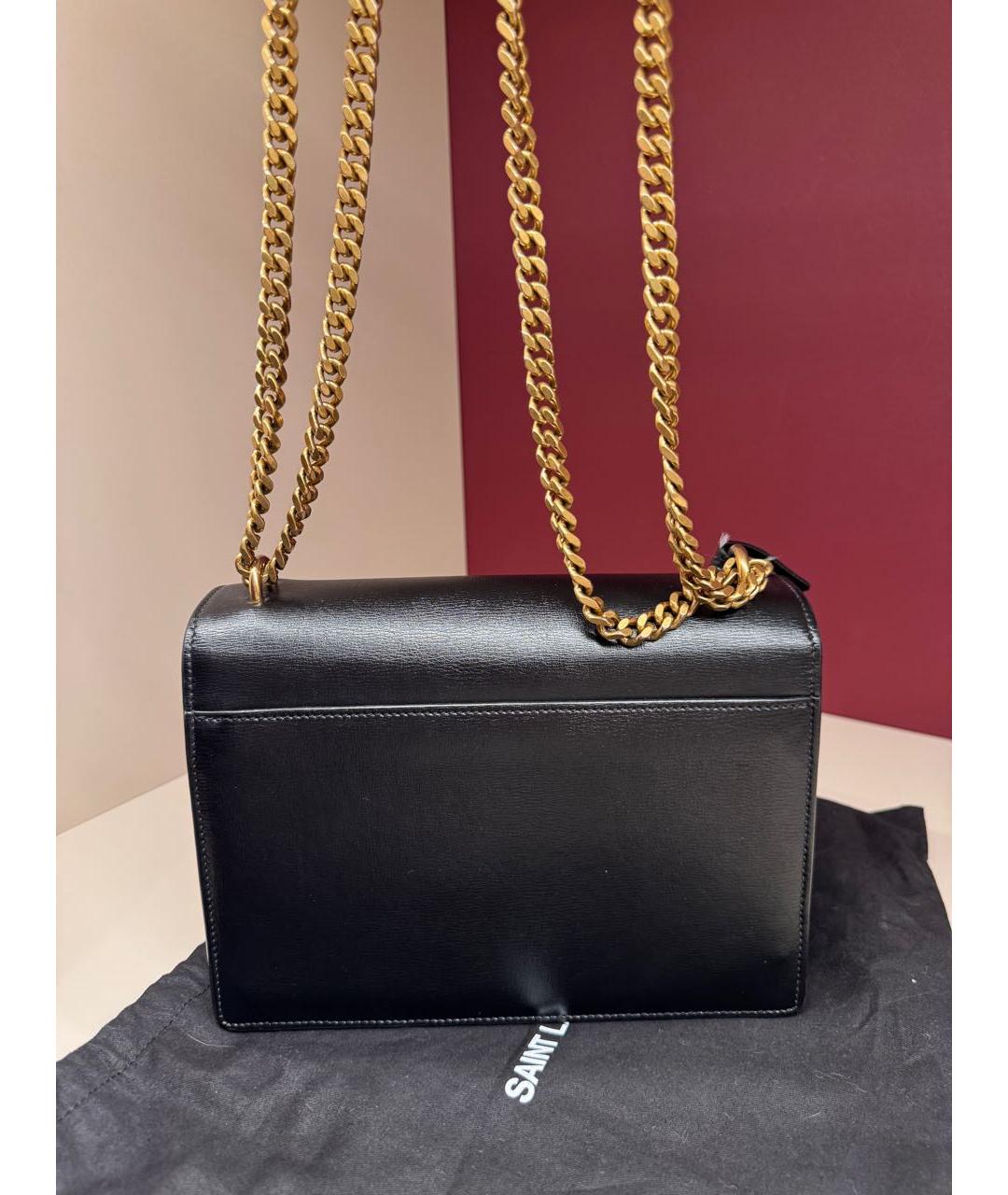 SAINT LAURENT Черная кожаная сумка через плечо, фото 3