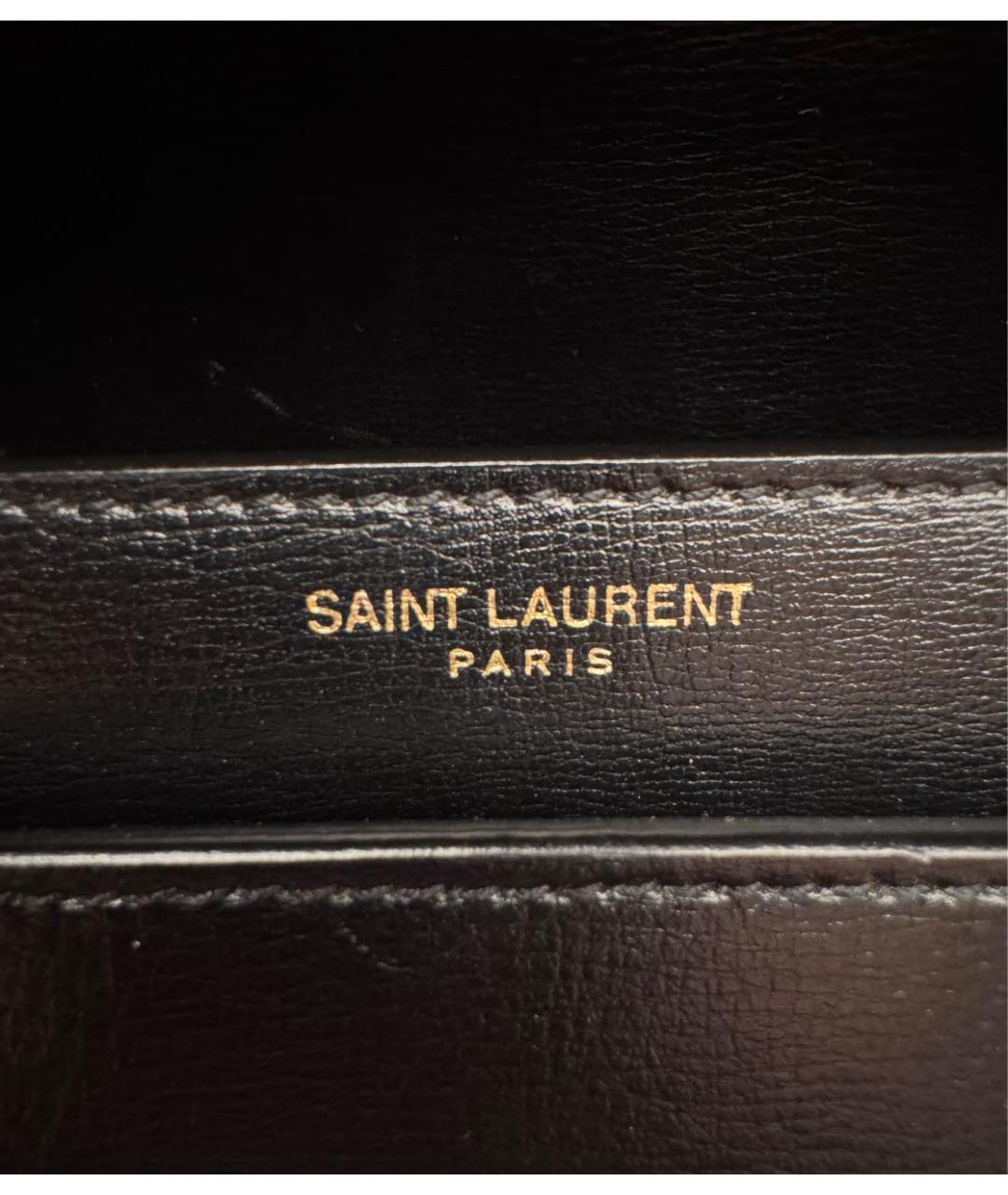 SAINT LAURENT Черная кожаная сумка через плечо, фото 5