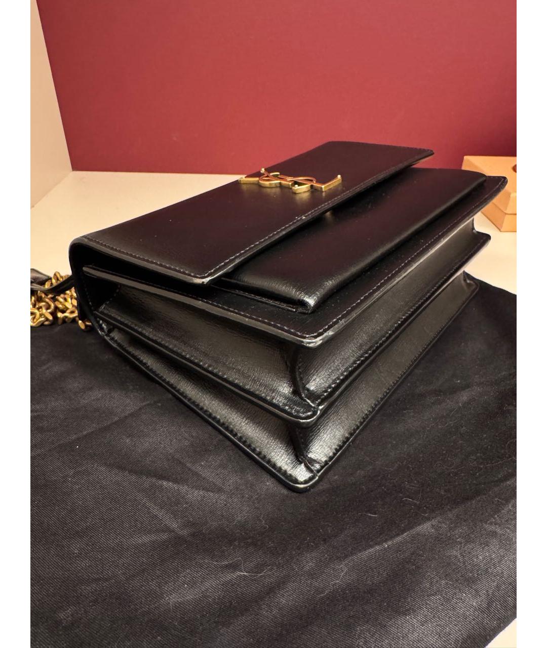 SAINT LAURENT Черная кожаная сумка через плечо, фото 7