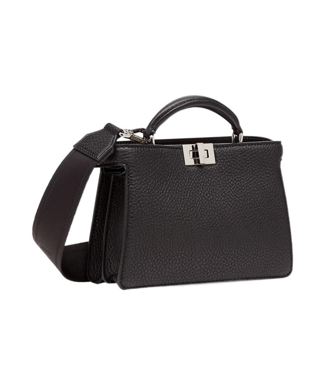 FENDI Черная кожаная сумка через плечо, фото 2