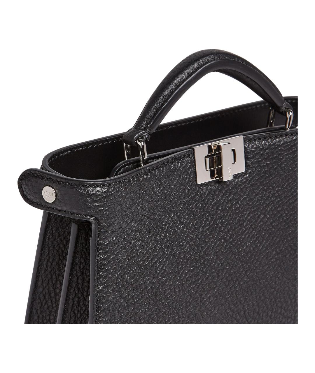 FENDI Черная кожаная сумка через плечо, фото 5