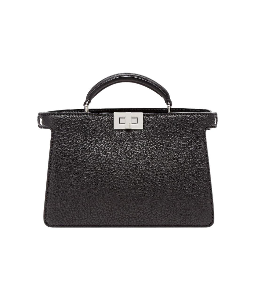 FENDI Черная кожаная сумка через плечо, фото 6