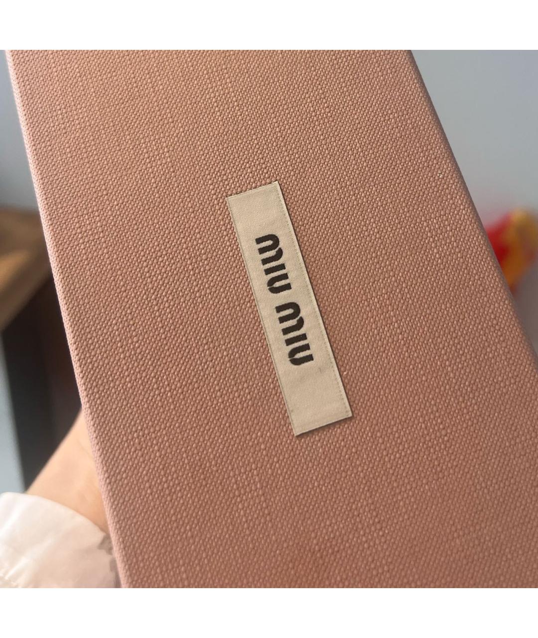 MIU MIU Золотые металлические солнцезащитные очки, фото 4