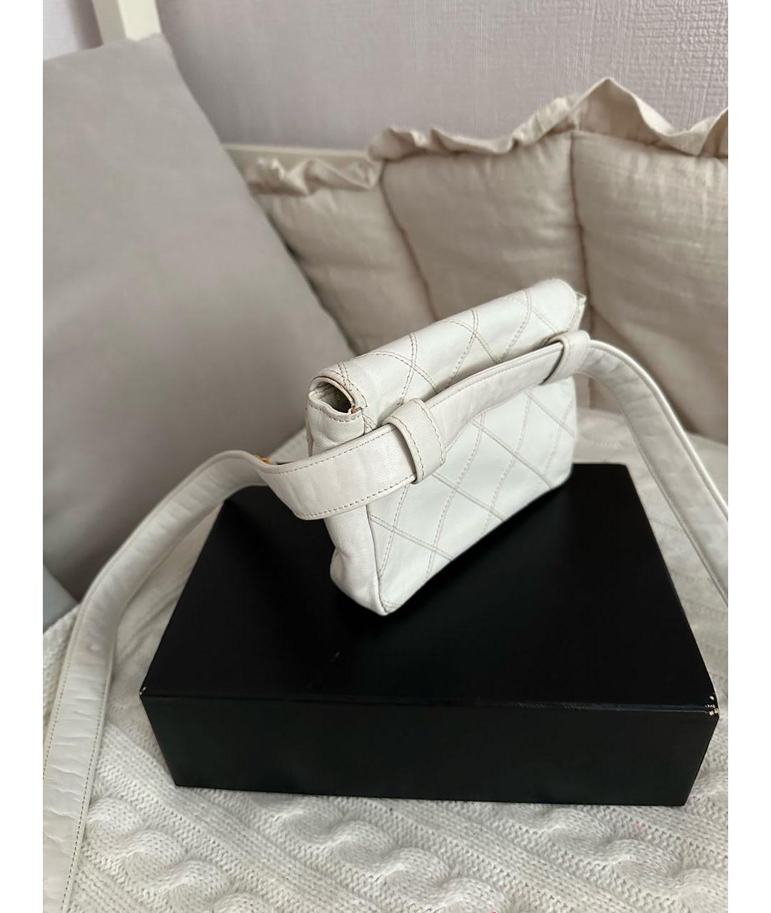 CHANEL Белая кожаная поясная сумка, фото 8